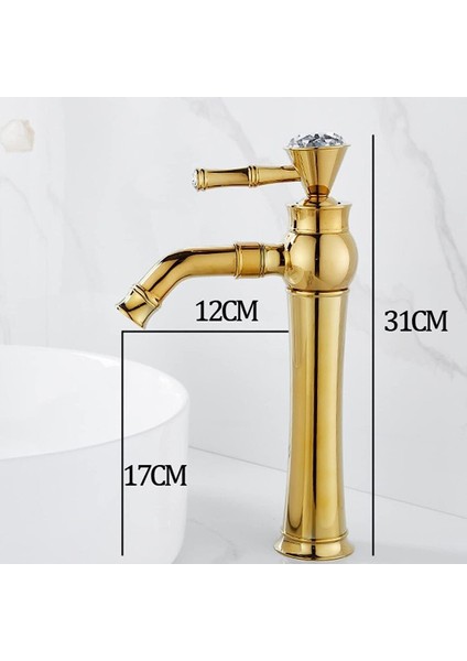 Banyo Çanak Lavabo Bataryası Gold Renk Taşlı Model 7 Yıl Güvenceli İthal indirimleri