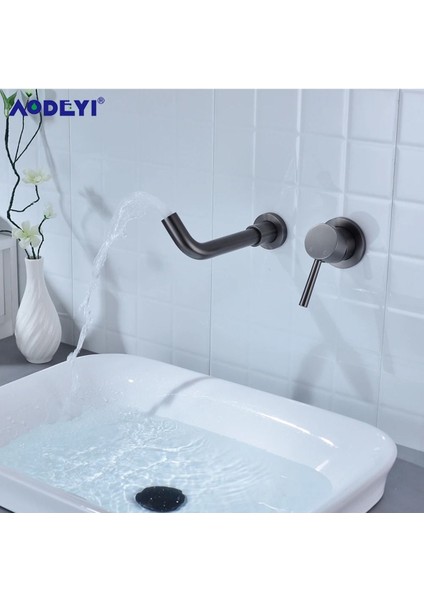 Banyo Ankastre Lavabo Bataryası Antrasit Renk Yeni Model Sıva Altı Dahil 7 Yıl Güvence İthal
