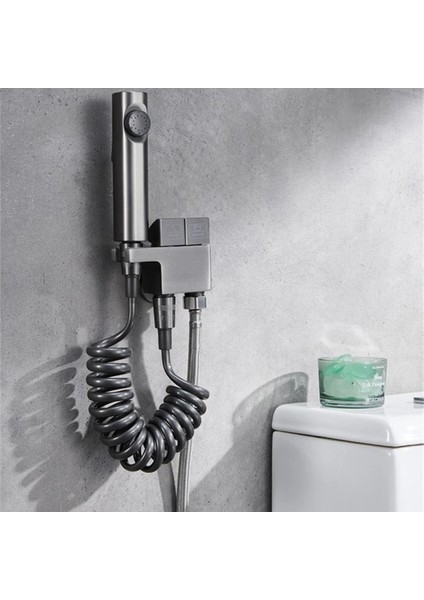 Banyo Bide Basınçlı Püskürtücü Taharet Musluğu Klozet Hortumu Antrasit Renk İthal 7 Yıl Güvenceli fiyatları