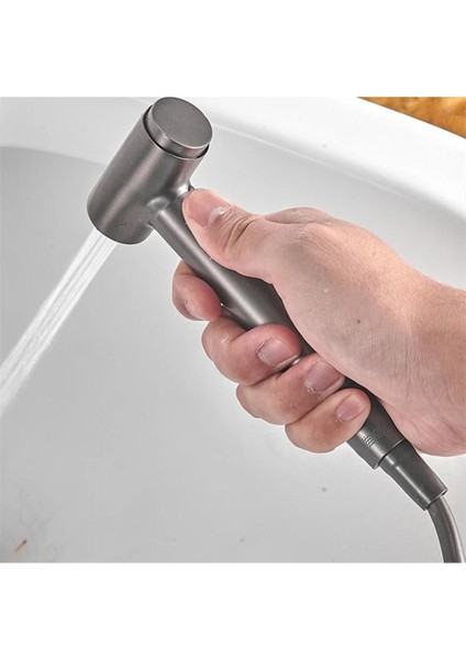 Banyo Bide Basınçlı Püskürtücü Taharet Musluğu Klozet Hortumu Antrasit Renk İthal 7 Yıl Güvenceli fırsatları