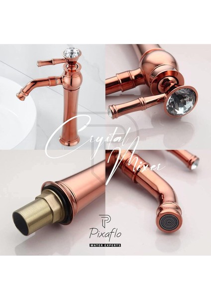 Banyo Çanak Lavabo Bataryası Rose Renk Taşlı Model 7 Yıl Güvenceli İthal