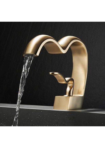 Banyo Lavabo Bataryası Mat Gold Renk Şelale Kalp Yeni Tasarım 7 Yıl Güvenceli İthal fiyatları