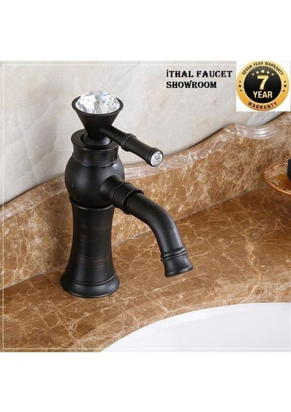 Banyo Lavabo Bataryası Siyah Renk Taşlı Model Yeni Tasarım 7 Yıl Güvenceli İthal