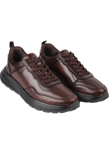 20342 Kahve Sneaker Deri Ayakkabı modelleri