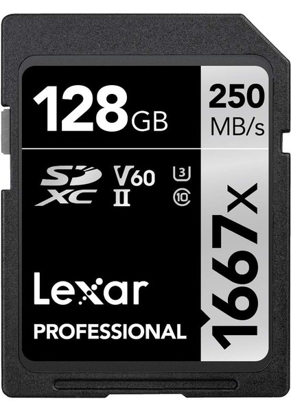 Professional 1667X Sd Kart 128 Gb, Sdxc Uhs-Iı Bellek Kartı, 250 Mb/s'ye Kadar Okuma, 120 Mb/s'ye Kadar Yazma, Sınıf 10, U3, V60, Sd Için Profesyonel Fotoğrafçı, Videografer (LSD128CB1667)