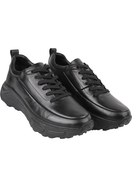 20378 Siyah Sneaker Deri Ayakkabı modelleri