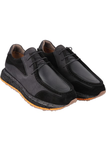 20418 Siyah Sneaker Deri Ayakkabı modelleri
