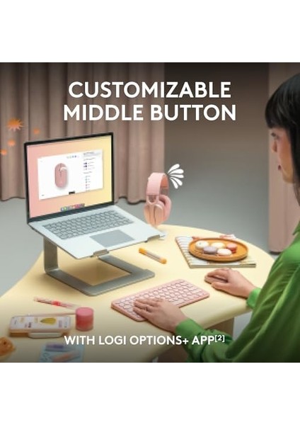 M350S Pebble Mouse 2 Ince Bluetooth Kablosuz Mouse, Taşınabilir, Hafif, Özelleştirilebilir Tuş, Sessiz Tıklama, Windows, Macos, Ipados, Android, Chrome Işletim Sistemleri, Easy-Switch, Siyah