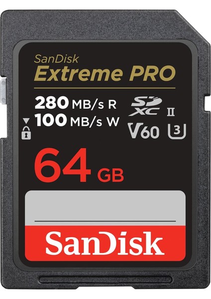 64GB Extreme Pro Sdxc Uhs-Iı Hafıza Kartı - C10, U3, V60, 6k, 4K Uhd, Sd Kart - SDSDXEP-064G-GN4IN