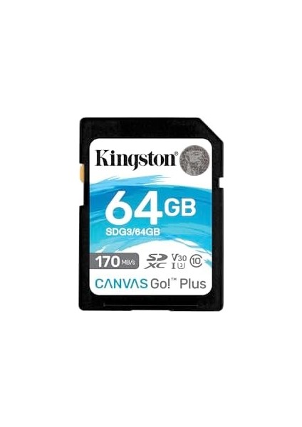 Canvas Go! Plus 64GB Sdxc Hafıza Kartı SDG3/64GB 170MBS - 70MB/S Kadar Okuma - Yazma, UHS-I,U3,V30, Dlsr, 4K Video Kaydı