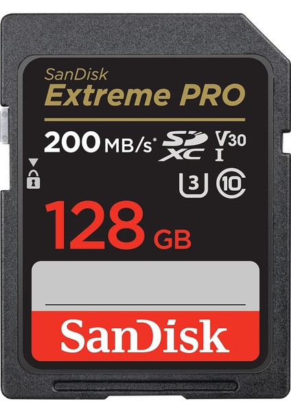 Extreme Pro Sdxc Uhs-I Hafıza Kartı, 128 Gb, 200 Mb/sn Aktarım Hızı, U3: Uhs Speed Sınıf, V30: Speed Sınıf, 4K UHD Videolar, Quickflow Teknolojisi, Isıya Dayanıklı