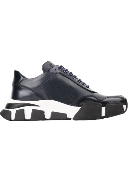 20069 Lacivert Sneaker Deri Ayakkabı