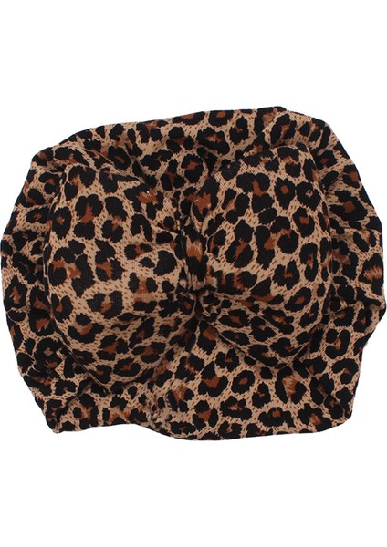 Leopar Desenli Kız Bebek Bone
