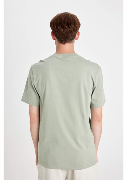 %100 Pamuk New Regular Fit Bisiklet Yaka Basic Düz Kısa Kollu Tişört V7699AZ24AU
