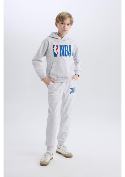 Erkek Çocuk NBA Wordmark Gri Beli Paçası Lastikli Cepli Jogger Eşofman Altı D4259A824WN