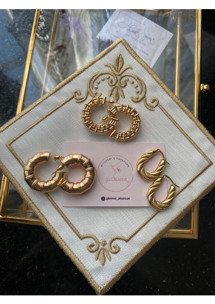 Çelik Gold Klips Küpe
