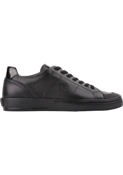 20193-1 Siyah-Siyah Sneaker Deri Ayakkabı