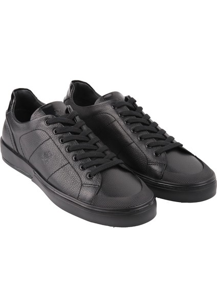20193-1 Siyah-Siyah Sneaker Deri Ayakkabı modelleri