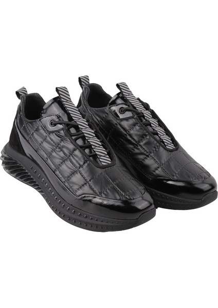 20428 Siyah Rugan Sneaker Deri Ayakkabı
