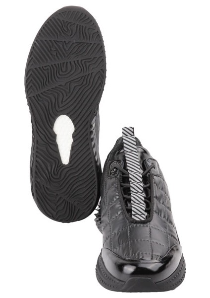 20428 Siyah Rugan Sneaker Deri Ayakkabı