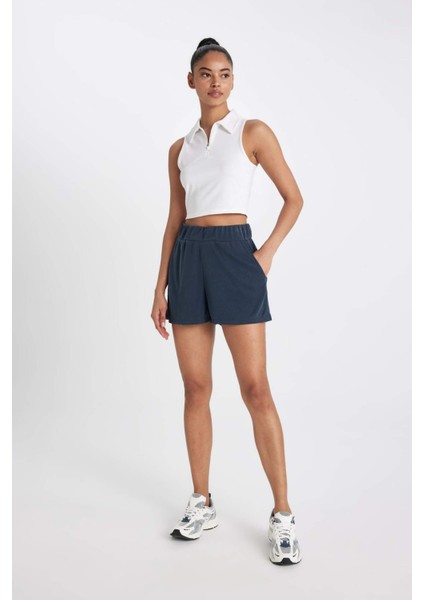 Fit Crop Polo Yaka Sporcu Atlet D4490AX24HS