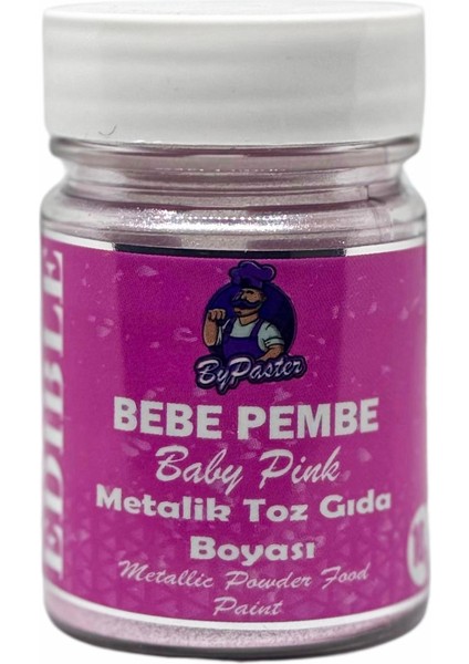 Metalik Toz Boya Bebe Pembe 10 gr Yenilebilir Simli Boya