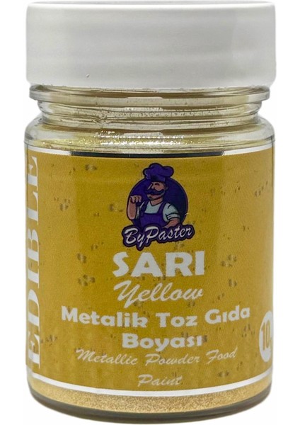 Metalik Toz Boya Sarı 10 gr Yenilebilir Simli Boya