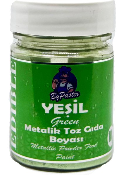 Metalik Toz Boya Yeşil 10 gr Yenilebilir Simli Boya