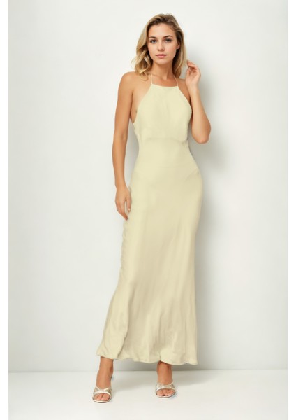 Ip Askılı Saten Elbise modelleri