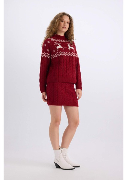 Slim Fit Dar Kesim Mini Triko Etek D3702AX24CW fırsatları