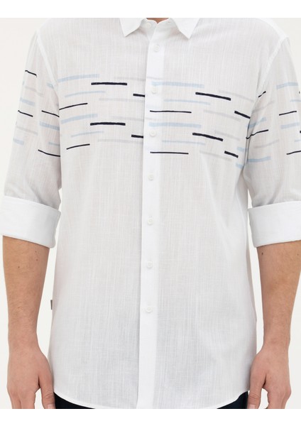 Erkek Lacivert Slim Fit Uzun Kollu Gömlek 50284922-VR033