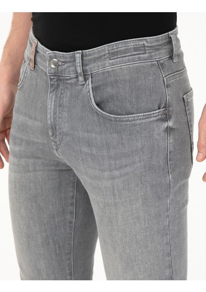Erkek Gri Slim Fit Jean Pantolon 50285130-VR024