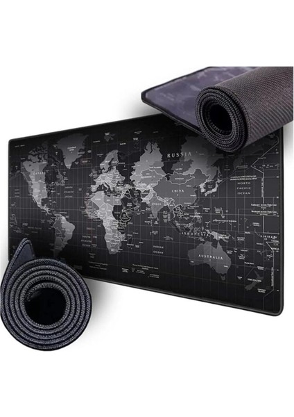 Dünya Desenli Profesyonel 90*40 Gaming Destekli Oyuncu Mousepad Ultra Geniş Xxl