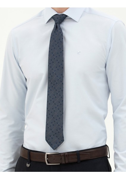 Erkek Açık Mavi Slim Fit Uzun Kollu Basic Gömlek 50285562-VR003