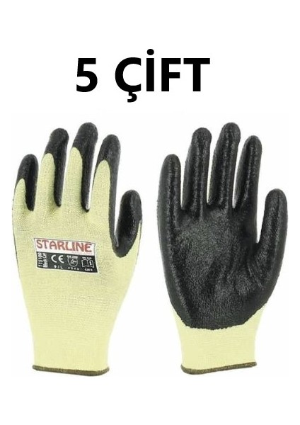 5 Çift Nitril Kaplamalı Aramid Eldiven E-115100 4231B X2XXXX (P) Beden 10
