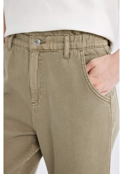Paperbag Yüksek Bel Bilek Boy Jean Pantolon D4307AX24AU