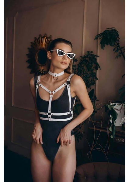 Choker Detaylı Şık Göğüs Kemer - APFT990