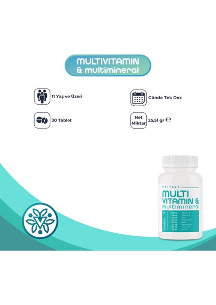B12 Vitamini Sprey 10 ml (75 Puff) & Multivitamin & Multimineral (1X30 Tablet)