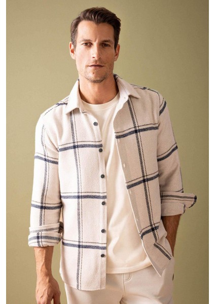 Modern Fit Polo Yaka Oduncu Uzun Kollu Gömlek Y1692AZ24WN