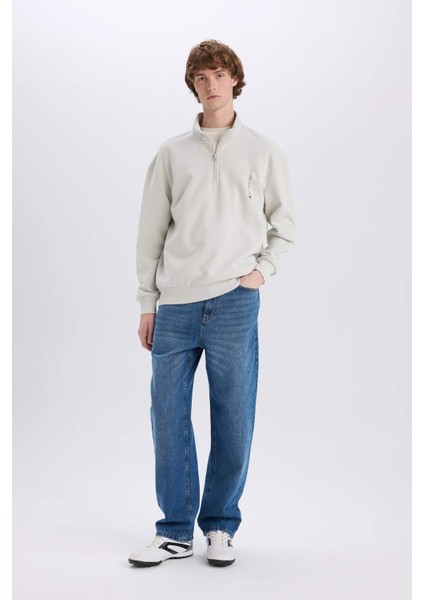 Marvel Boxy Fit Dik Yaka Fermuarlı Sırt Baskılı Sweatshirt D6771AX25SP fiyatları