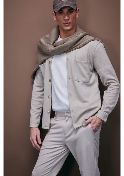 Regular Fit Polo Yaka Gömlek Ceket D7243AX25SP
