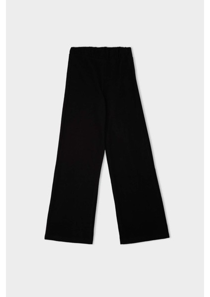Relax Fit Beli Lastikli Selanik Kumaş Basic Düz Triko Siyah Pantolon B4311AX24WN indirimleri