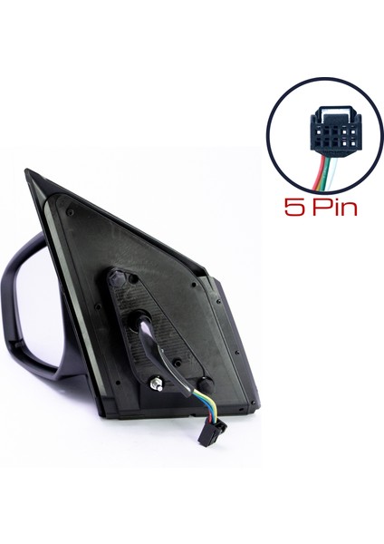 Dış Dikiz Aynası Mitsubishi Attrage 2012 - 2019 Elektrikli, Isıtmalı, Manuel Katlanır, Siyah Kapak, 5 Pin fırsatları