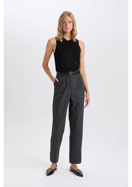 Pantolon Wide Leg Yüksek Bel Düz Paça D6877AX24AU