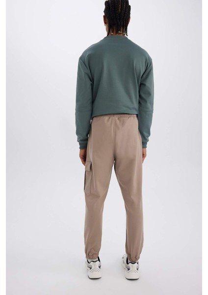 Fit Sporcu Jogger Eşofman Altı Standart Fit Üç Cepli Beli Bağcıklı Lastikli Paça D3741AX24WN