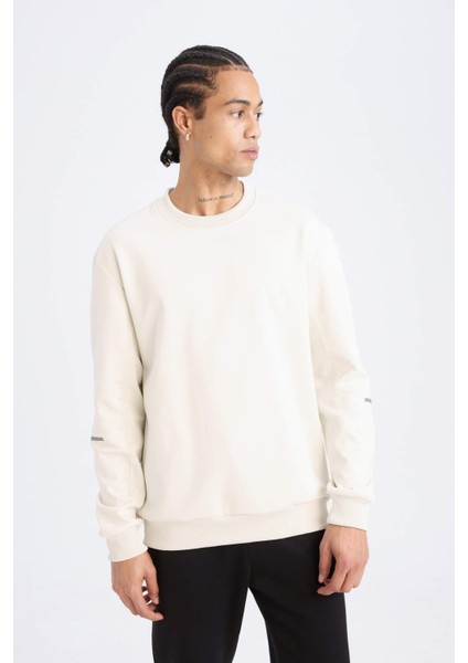 DeFacto Fit Standart Fit Bisiklet Yaka Basic Düz Sporcu Sweatshirt E0073AX24WN