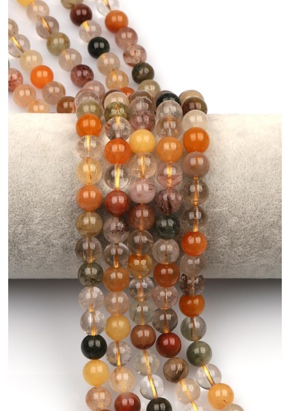 Rutil Kuvars Doğaltaş Dizi 8 mm Küre Kesim