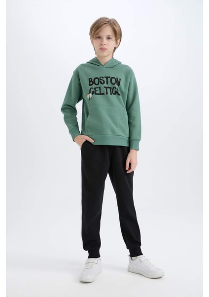 Erkek Çocuk NBA Boston Celtics Kapüşonlu İçi Yumuşak Tüylü Sırt Baskılı Sweatshirt D8020A824WN indirimleri