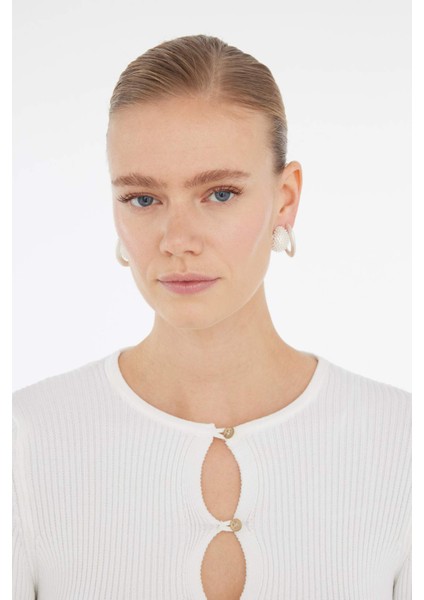 Kadın 2'li Mat Silver Küpe E1309AXNS