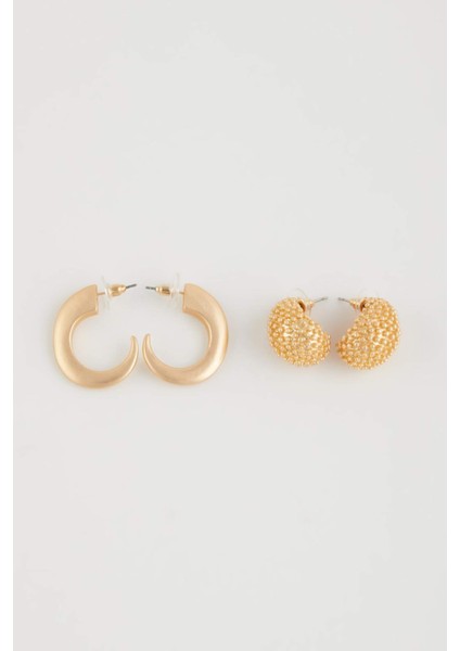 Kadın 2'li Mat Gold Küpe E1309AXNS fırsatları